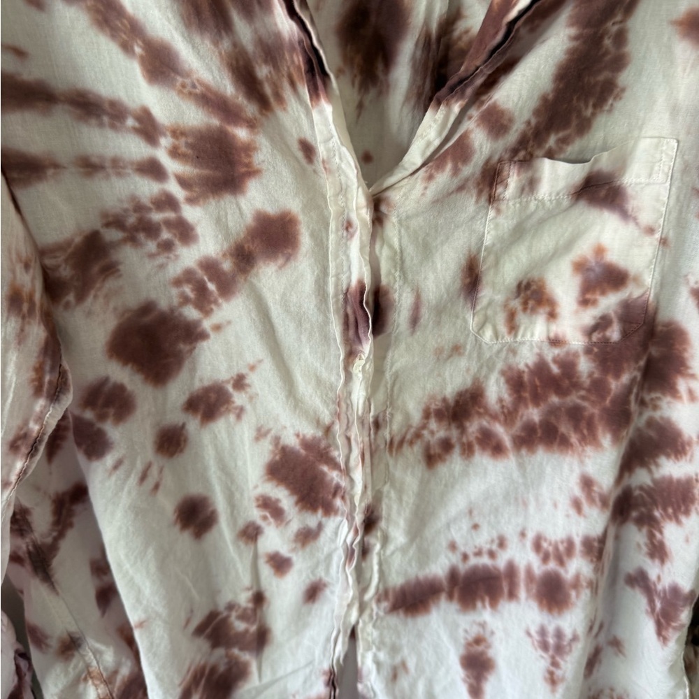 Bohemian Tie-Dye Blouse in Burgundy and White - Picture 4 of 6